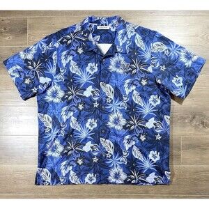 Tommy Bahama Hawaiian Villanova Embroidered Button Down Short Sleeve Shirt XXL